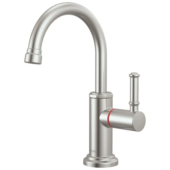 Brizo - Faircroft Instant Hot Faucet with Arc Spout and Coin Edge Lever Handle Stainless