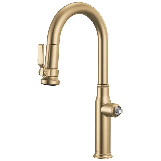 Brizo - Faircroft Pull-Down Prep Faucet with Arc Spout - Less Handle Luxe Gold