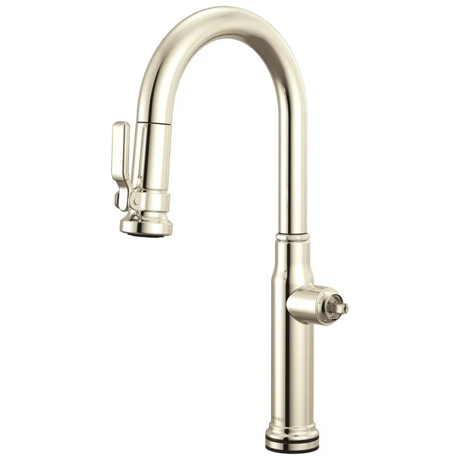 Brizo - Faircroft SmartTouch Pull-Down Prep Faucet with Arc Spout - Less Handle Polished Nickel