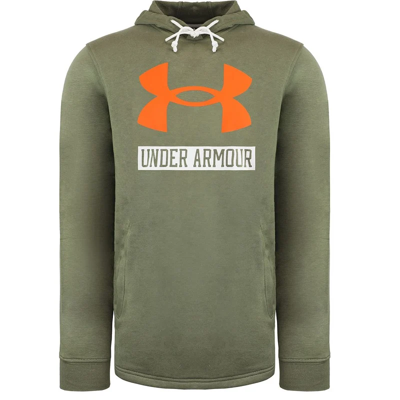 Under Armour Rival Terry Mens Green Logo Hoodie S