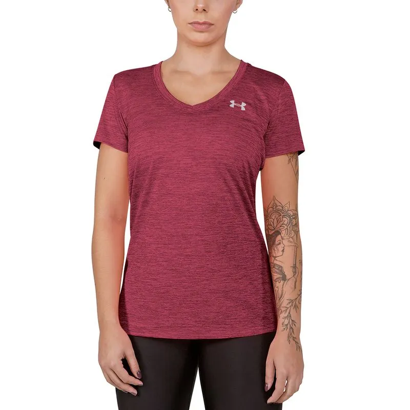 Camiseta de Treino Feminina Under Armour Tech SSV-Twist M Vermelho