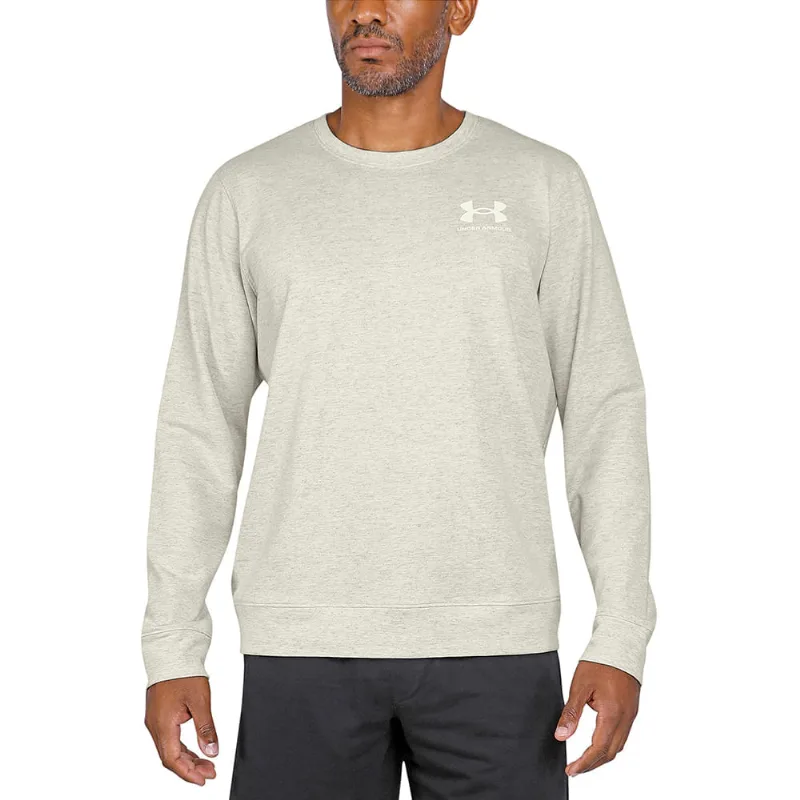 Moletom de Treino Masculino Under Armour Rival Terry Logo Crew GG Branco