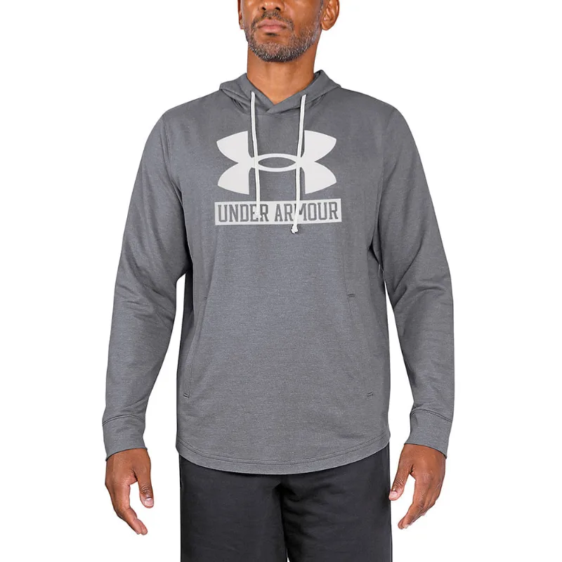 Moletom de Treino Masculino Under Armour Rival Terry Logo Hoodie GG Cinza
