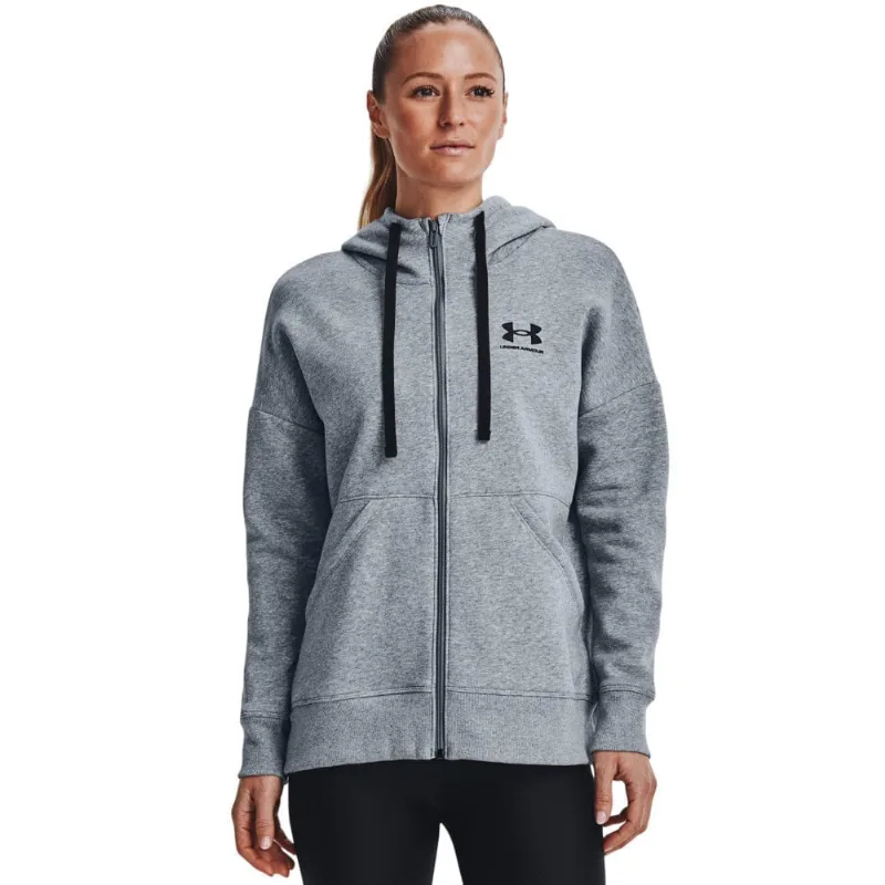 Moletom de Treino Feminino Under Armour Rival Fleece FZ P Cinza