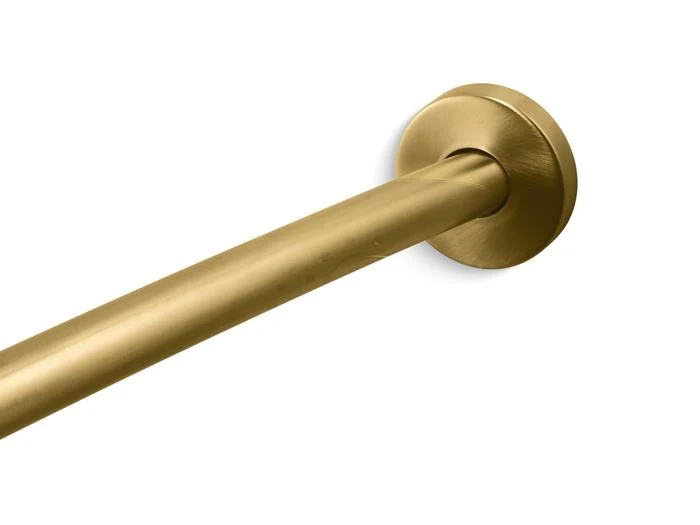 Kohler - Expanse Curved Shower Rod - Contemporary Vibrant Brushed Moderne Brass
