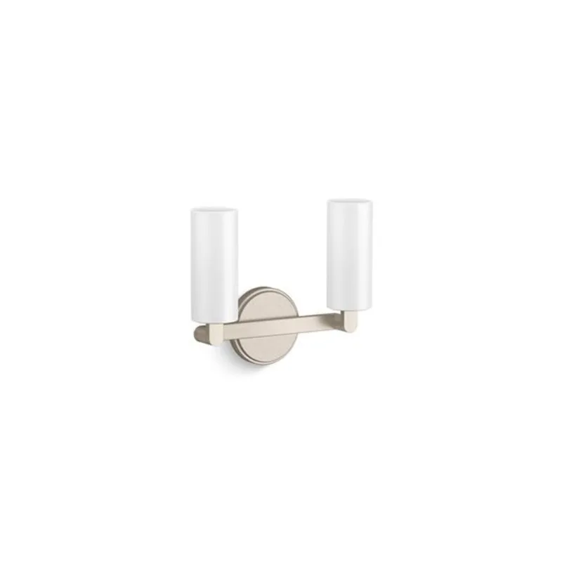 KOHLER Crue 12-in W 2-Light Modern Brushed Nickel Wall Sconce
