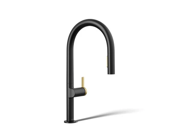 Kohler - Components Touchless Pull-Down Kitchen Sink Faucet With Two-Function Sprayhead Matteblack/Vibrantabrushed Moderne Bras