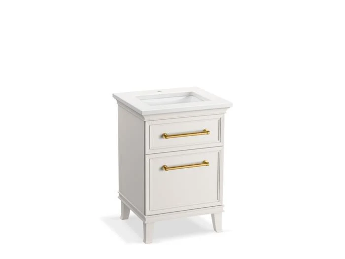 Kohler - Artifacts 24 Vanity Combo Linen White, Mmw, Brushed Brass