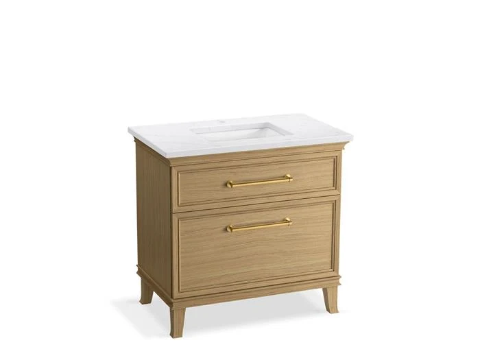 Kohler - Artifacts 36 Vanity Combo Light Oak, Est, Brushed Brass