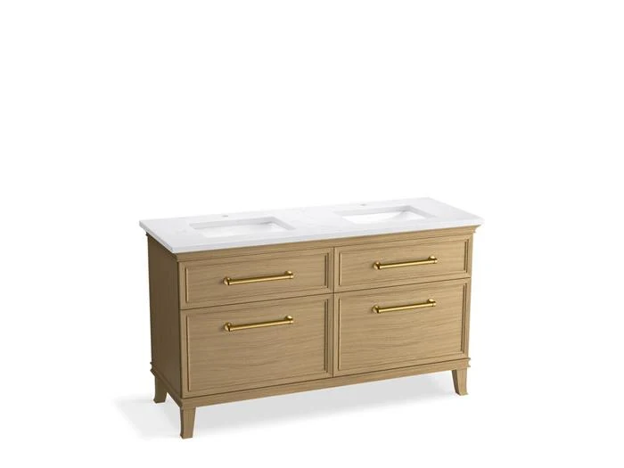 Kohler - Artifacts 60 Vanity Combo Light Oak, Est, Brushed Brass