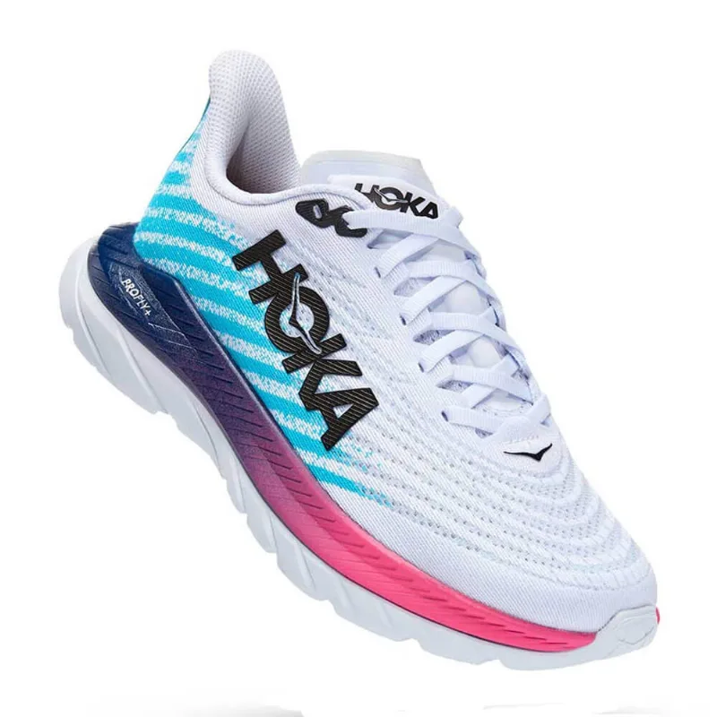 Tênis HOKA ONE ONE Mach 5 Masculino - Branco e Azul 40