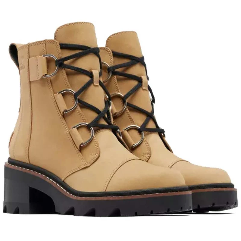 SOREL Women's Joan Now Lace Boots CARIBOU BUFF/BLACK / 7