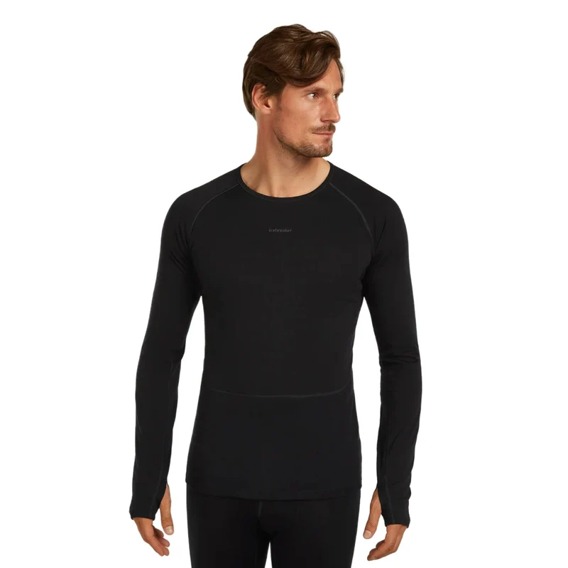 Icebreaker 200 ZoneKnit Mens LS Crewe Black / L