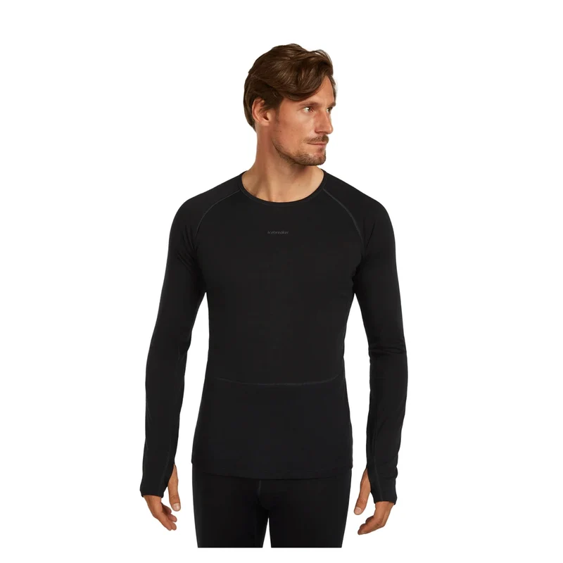 Icebreaker 200 ZoneKnit Mens LS Crewe Black / XL