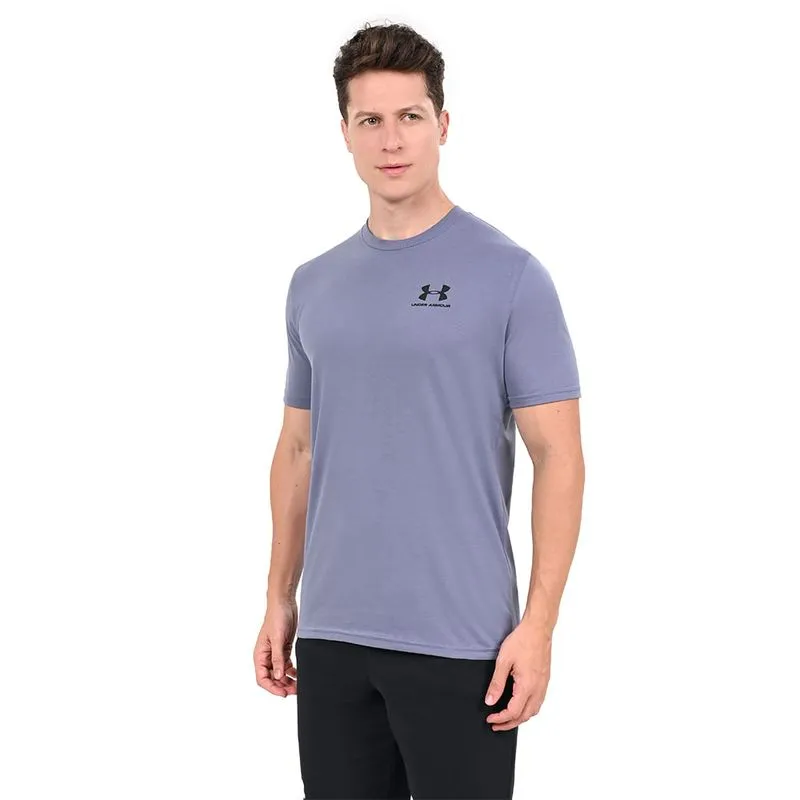 Camiseta de Treino Masculina Under Armour Left Chest GG / Roxo
