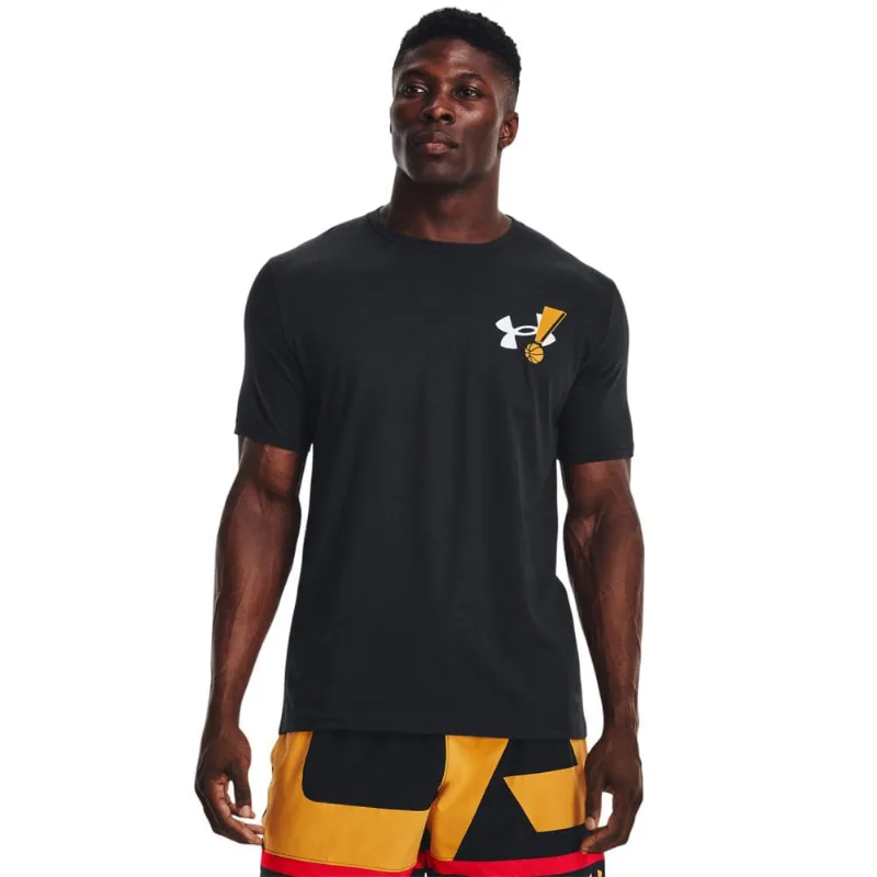 Camiseta de Basquete Masculina Under Armour Exclamation Bball SS B M Preto