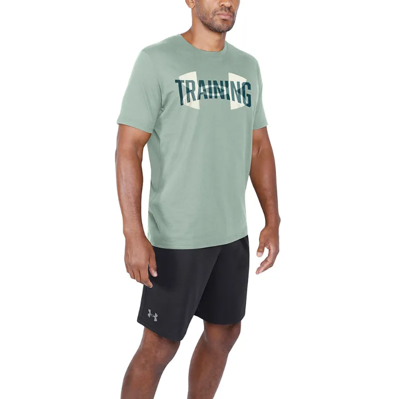 Camiseta de Treino Masculina Under Armour Training Overlay SS P Verde