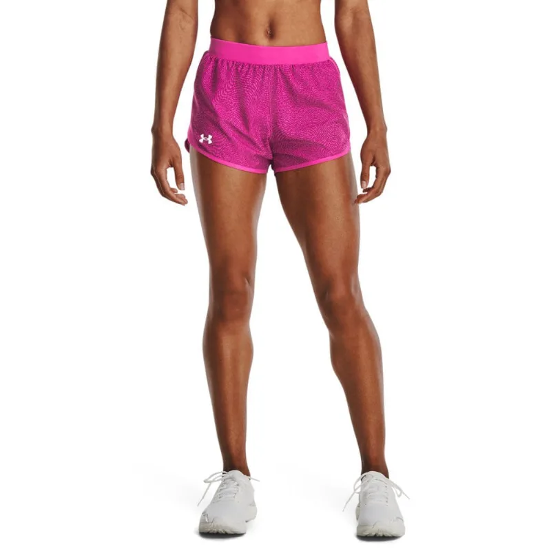 Shorts de Corrida Feminino Under Armour Fly By 2.0 Printed P Rosa