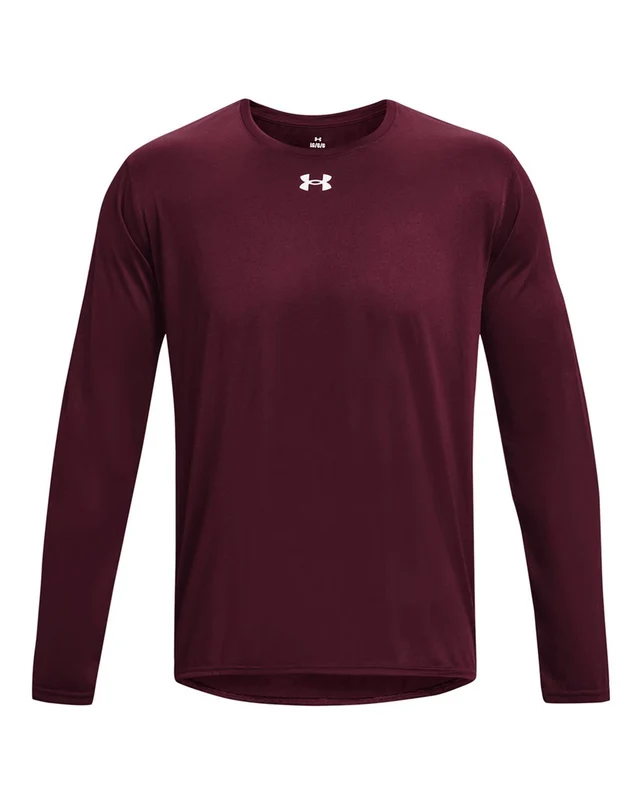 Under Armour 1376843 Team Tech Long Sleeve T-Shirt - Maroon White Red-Maroon / Adult S