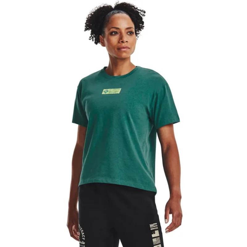 Camiseta de Treino Feminina Under Armour Project Rock Globe GG Verde