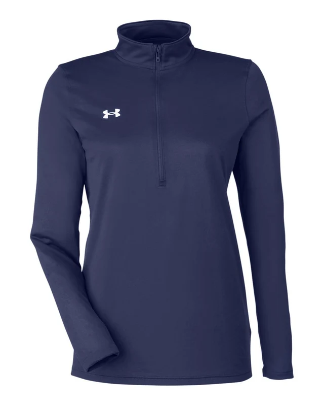 Under Armour 1376862 Women's Team Tech Half-Zip - Midnight Navy White Blue-Navy / Ladies 2XL
