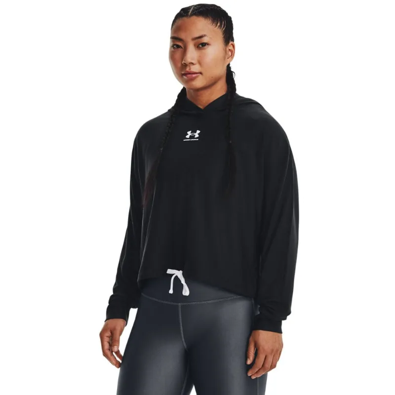 Blusa Moletom de Treino Feminina Under Armour Rival Terry Oversized HD G Preto