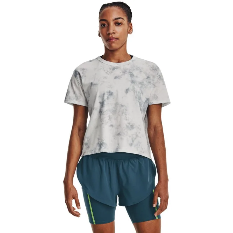 Camiseta de Corrida Feminina Under Armour Anywhere Graphic SS G Cinza