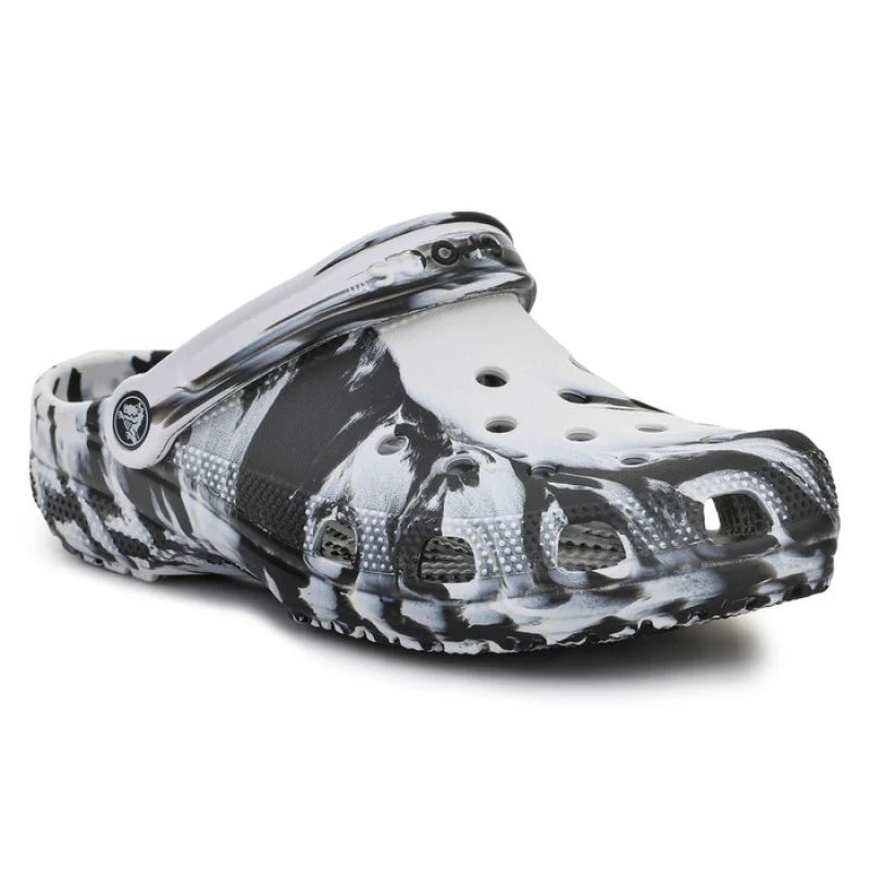 Crocs Classic Marbled Clog - White/Black White/Black / 14
