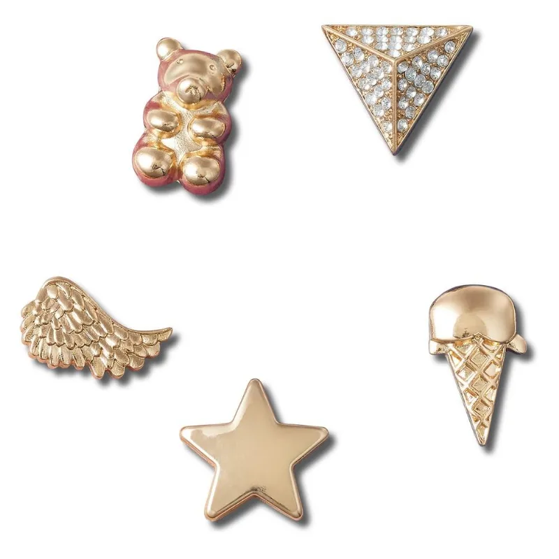 Jibbitz Decorações Douradas Pack Com 5 Unidades Unico - Un