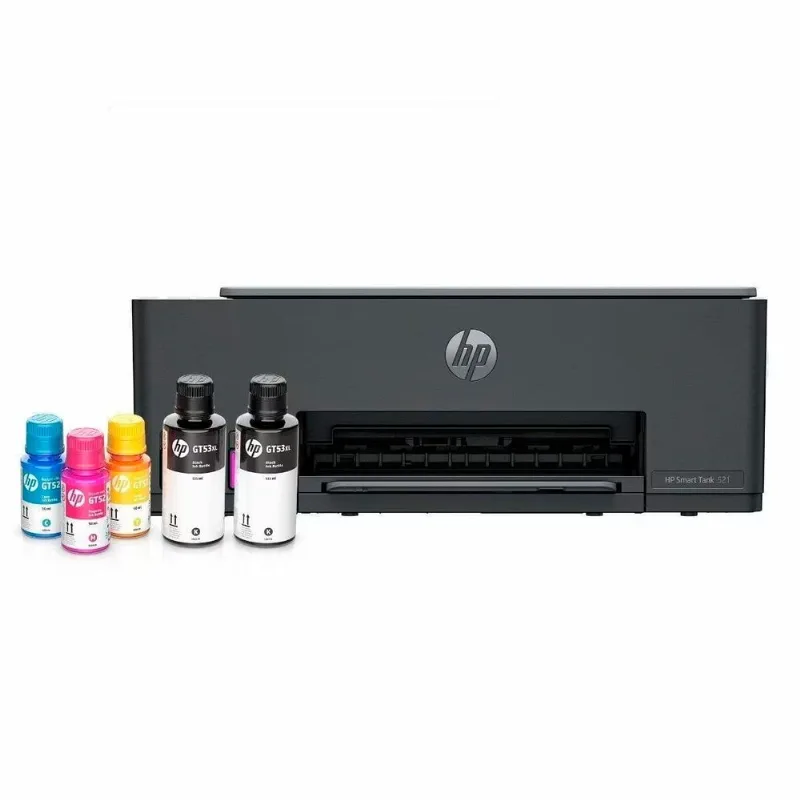 Impressora Multifuncional Colorida Tanque de Tinta HP Smart Tank 521, USB, Preto