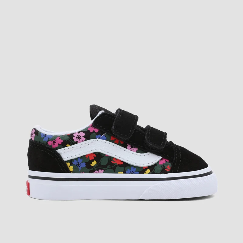 Vans Old Skool V Toddler Shoes - Floral Black/White - Kids Child 4uk / Floral Black/White