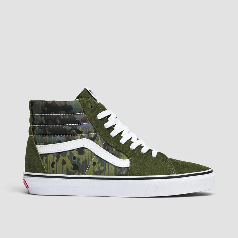 Vans SK8-Hi High Top Shoes - Rain Camo Green/Multi 5uk / Rain Camo Green/Multi