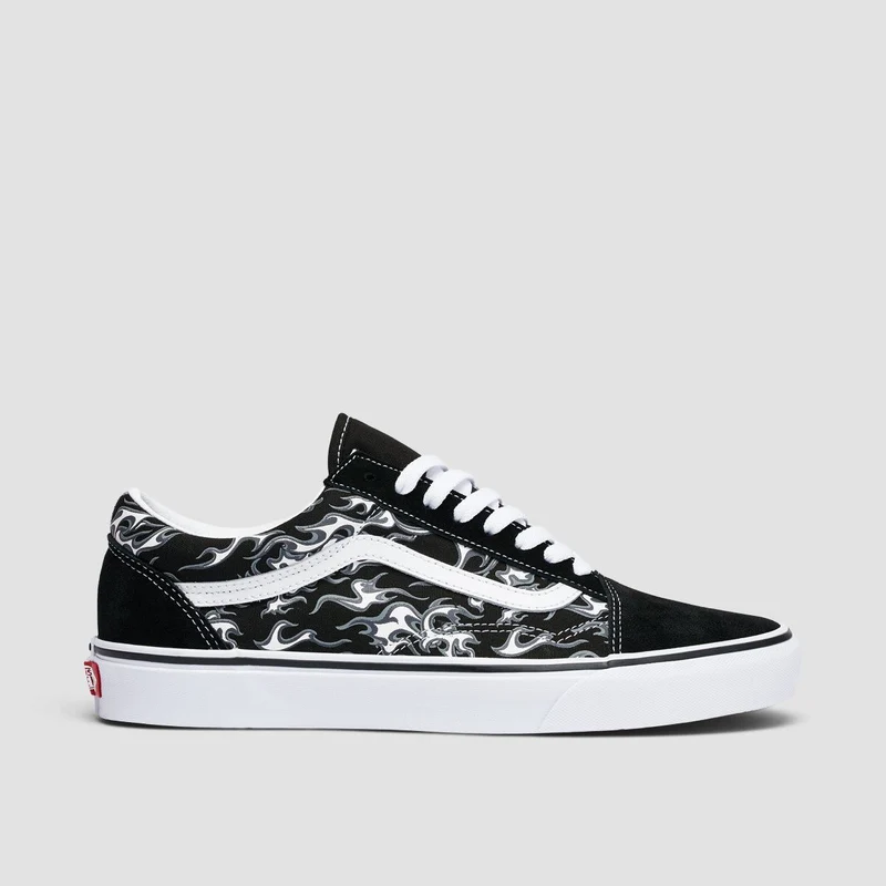 Vans Old Skool Shoes - Flames Black/True White 8uk / Flames Black/True White