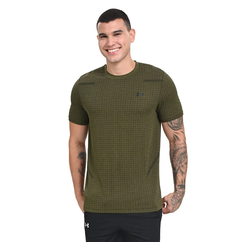 Camiseta de Treino Masculina Under Armour Seamless Grid G Verde