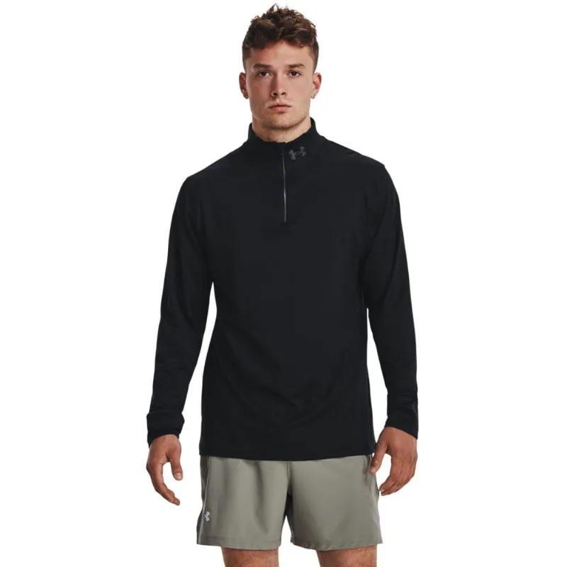 Blusa de Corrida Masculina Under Armour Qualifier Run 1/2 Zip 2GG Preto