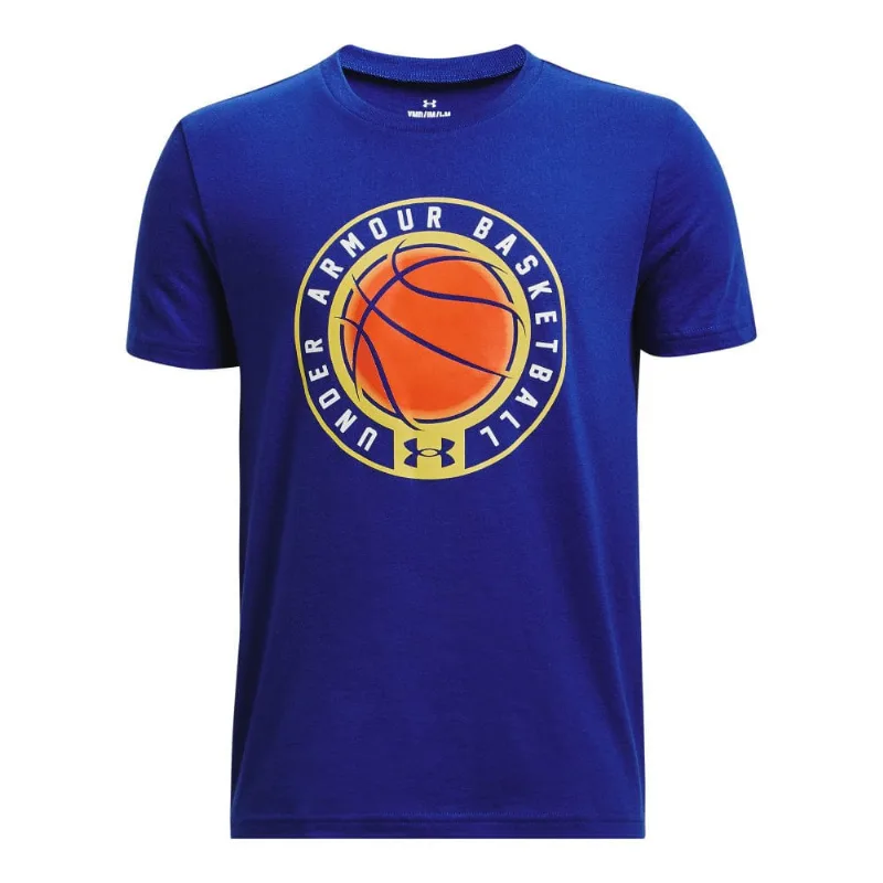 Camiseta Infantil de Basquete Under Armour Icon M Azul