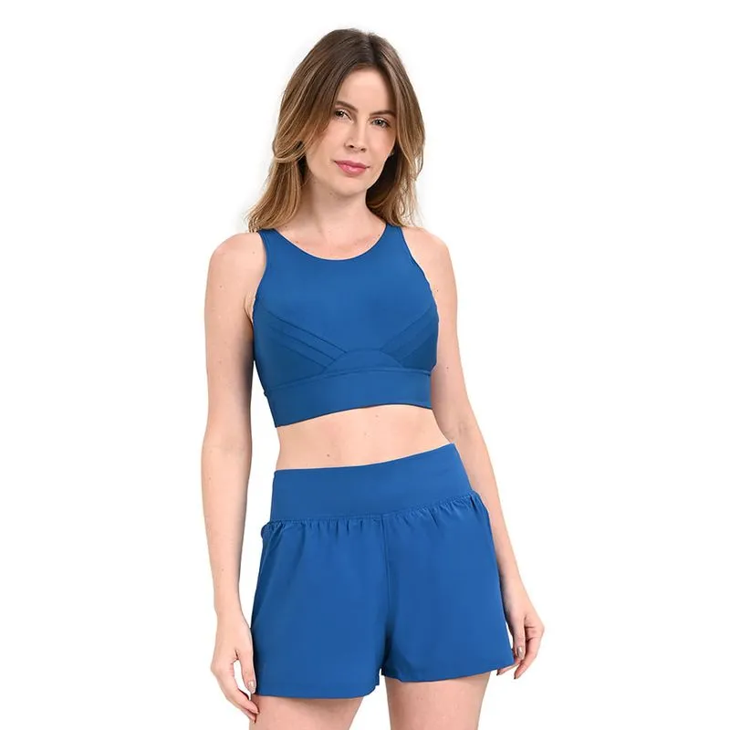 Top de Treino Feminino Under Armour Infinity Pintuck P / Azul