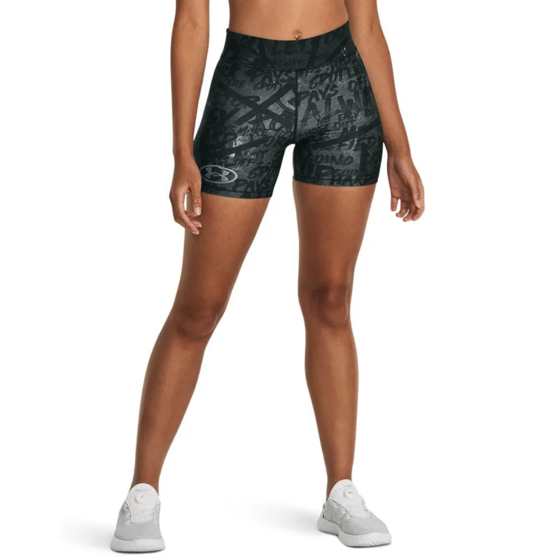 Shorts de Treino Feminino Under Armour HeatGear Message Middy G Preto