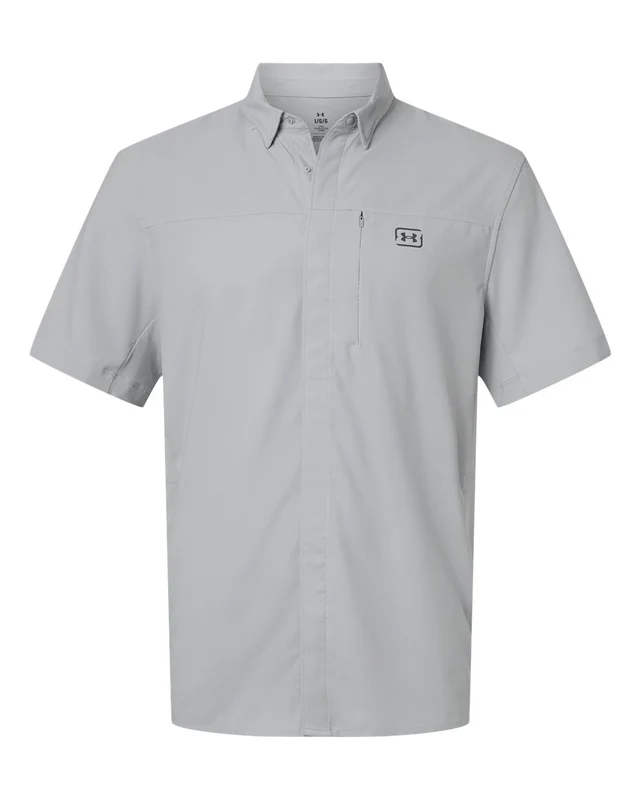 Under Armour 1383571 Men's Fish Pro Hybrid Woven Short Sleeve - Mod Grey Castlerock Gray-Light / Adult S