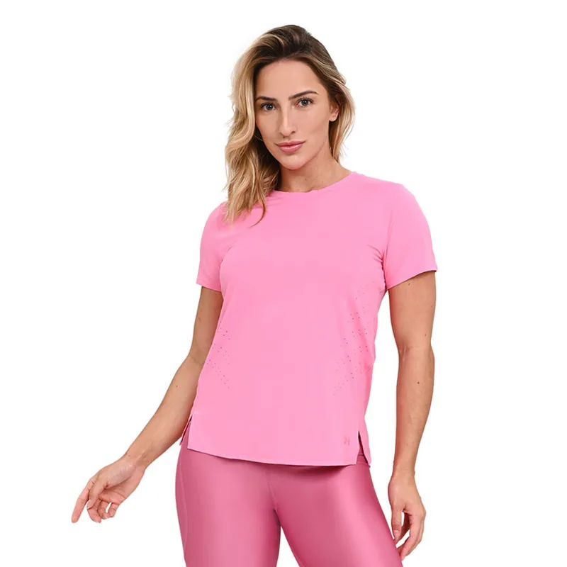 Camiseta de Treino Feminina Under Armour Launch Elite GG Rosa