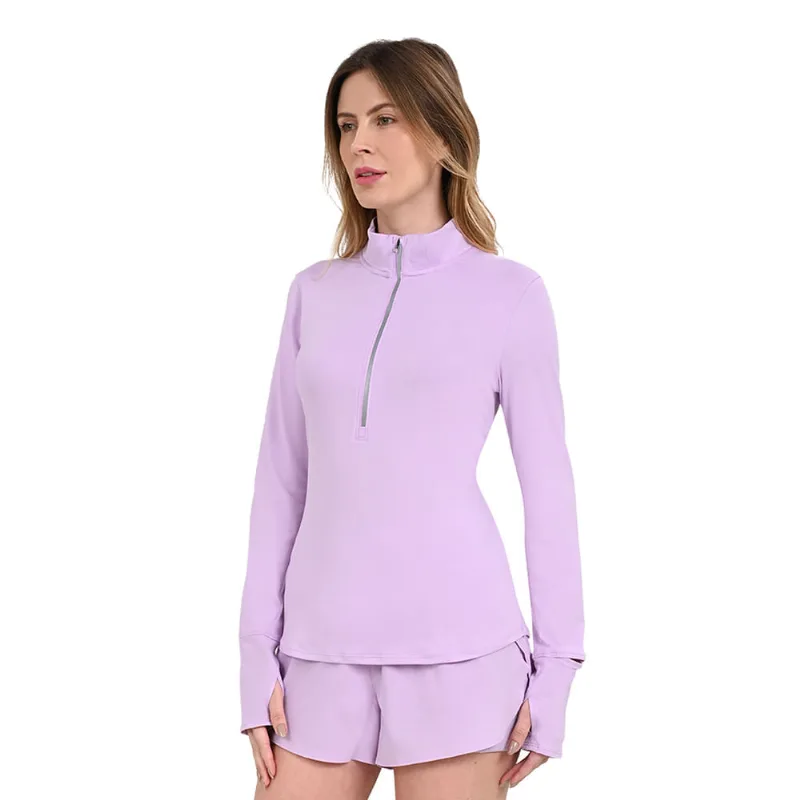 Blusa de Corrida Feminina Under Armour Qualifier Run G Roxo