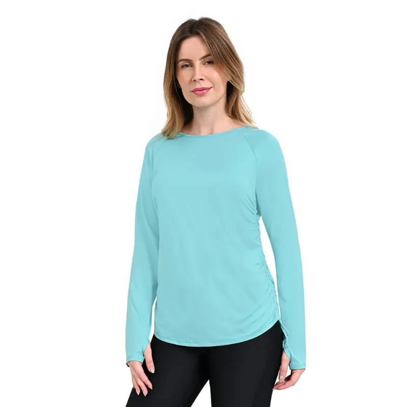 Camiseta Manga Longa de Treino Feminina Under Armour Motion Longline P Azul