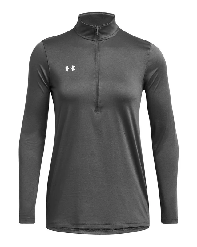 Under Armour 1376862 Women's Team Tech Half-Zip - Castlerock White Gray / Ladies XS