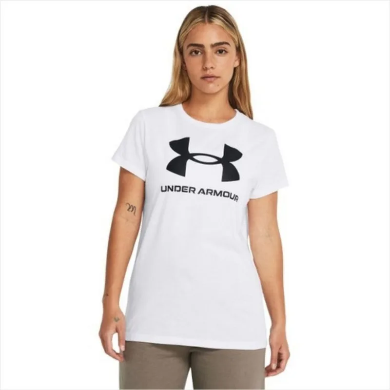 Camiseta Treino Feminina UA Live Charged Cotton Secagem Rápida M / Branco