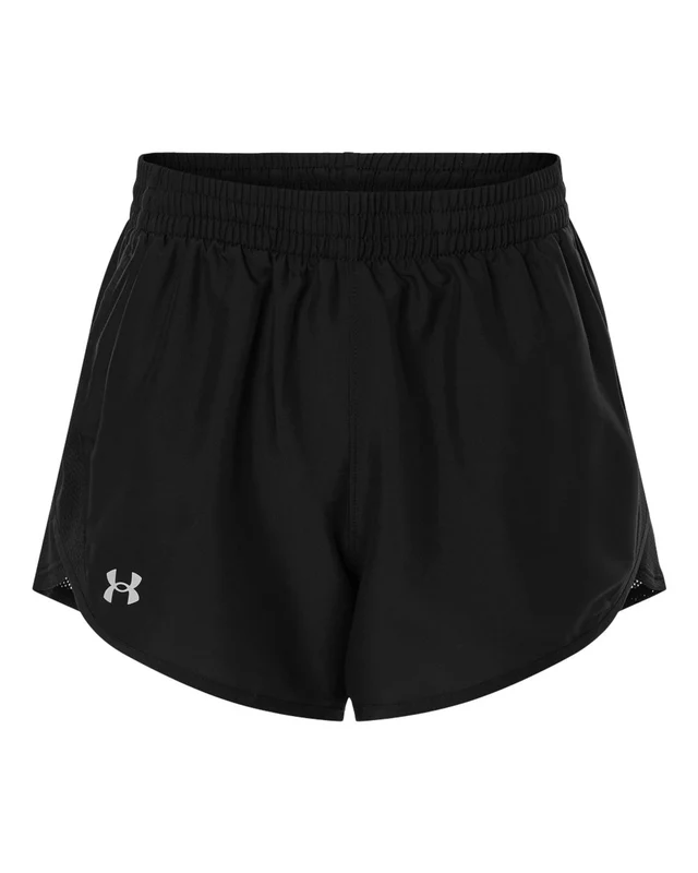 Under Armour 1382968 Women's Fly-By Unlined 3" Short - Black Black White Black / Ladies M