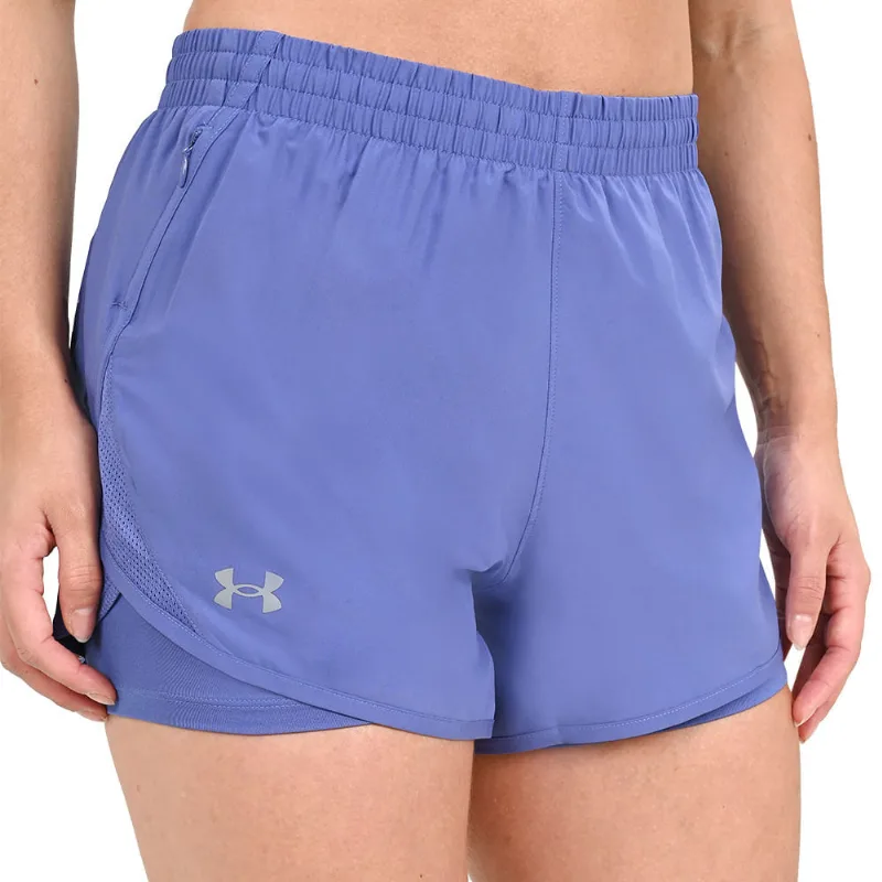 Shorts 2 em 1 de Corrida Feminino Under Armour Fly By G Azul