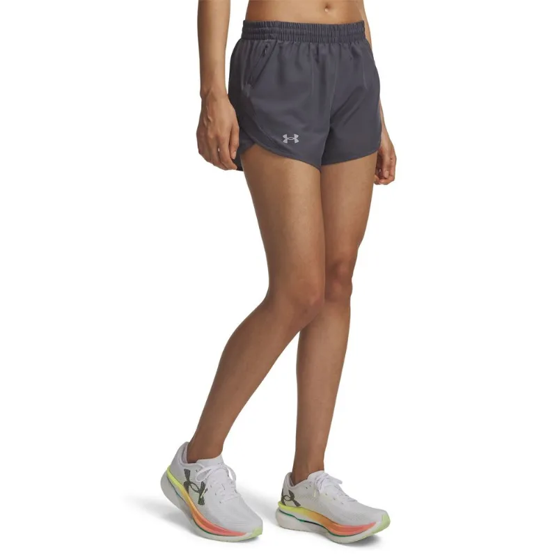 Shorts de Corrida Under Armour Fly By 3 M Cinza