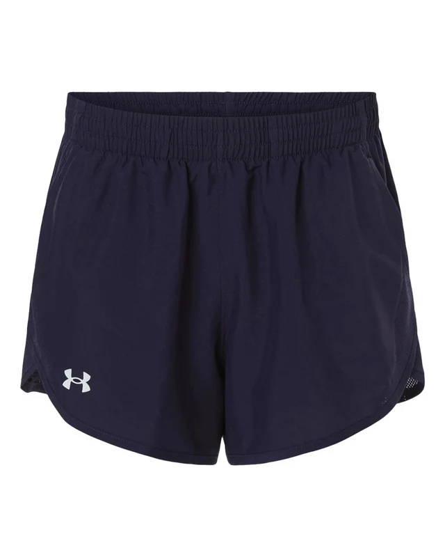 Under Armour 1382968 Women's Fly-By Unlined 3" Short - Midnight Navy Midnight Navy White Blue-Navy / Ladies M