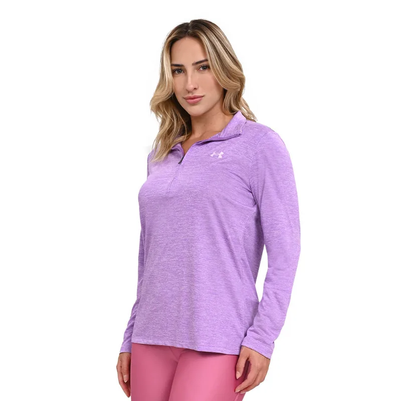 Moletom de Treino Feminino Under Armour Tech 1/2 Zip GG Roxo