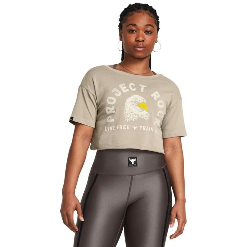 Cropped Feminino Under Armour Project Rock Balance Graphic P / Marrom